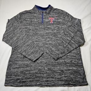 Texas Rangers Men's Sweater Quarter Zip Majestic 2XL Charcoal Gray MLB Baseball